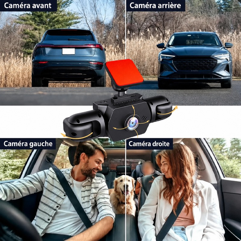 Image officielle Cartekit des quatre caméras : caméra avant, caméra arrière, caméra gauche et caméra droite