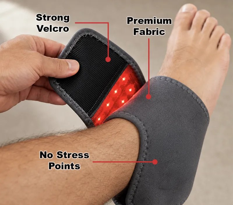 Glokore ankle wrap with strong Velcro, premium fabric and no stress points, according to the brand