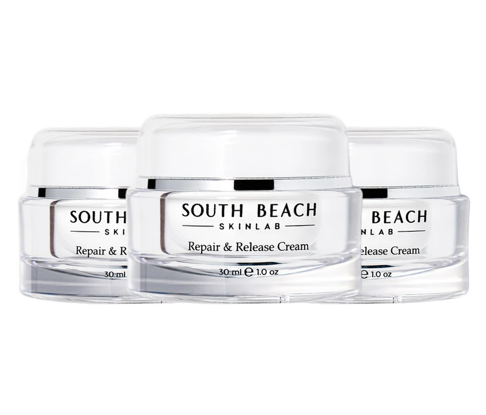 3 jars of South Beach Skin Lab Repair & Release Cream