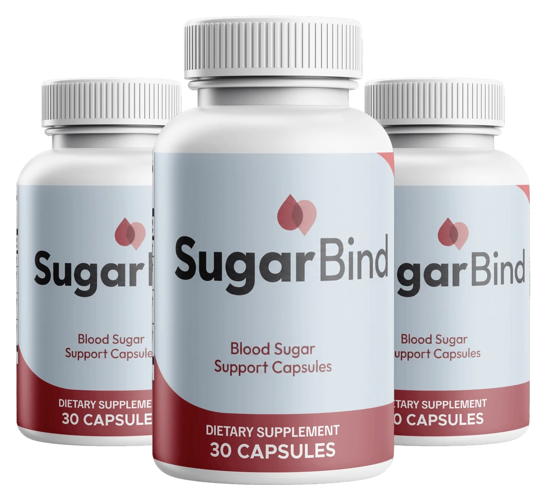 Three bottles of SugarBind capsules